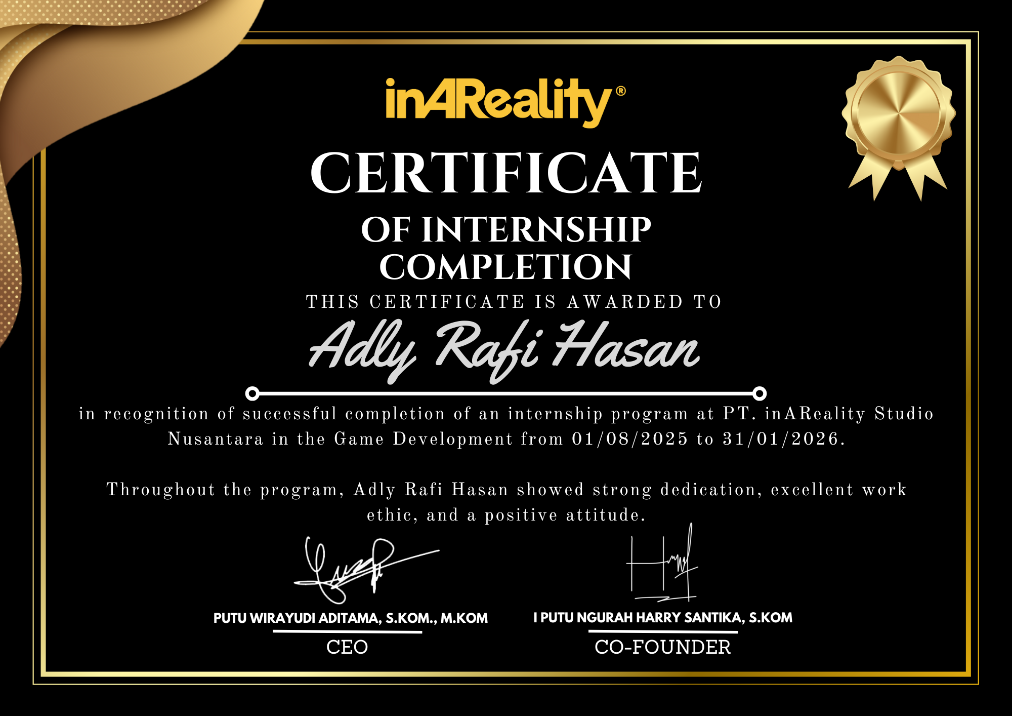 Sertifikat inAReality